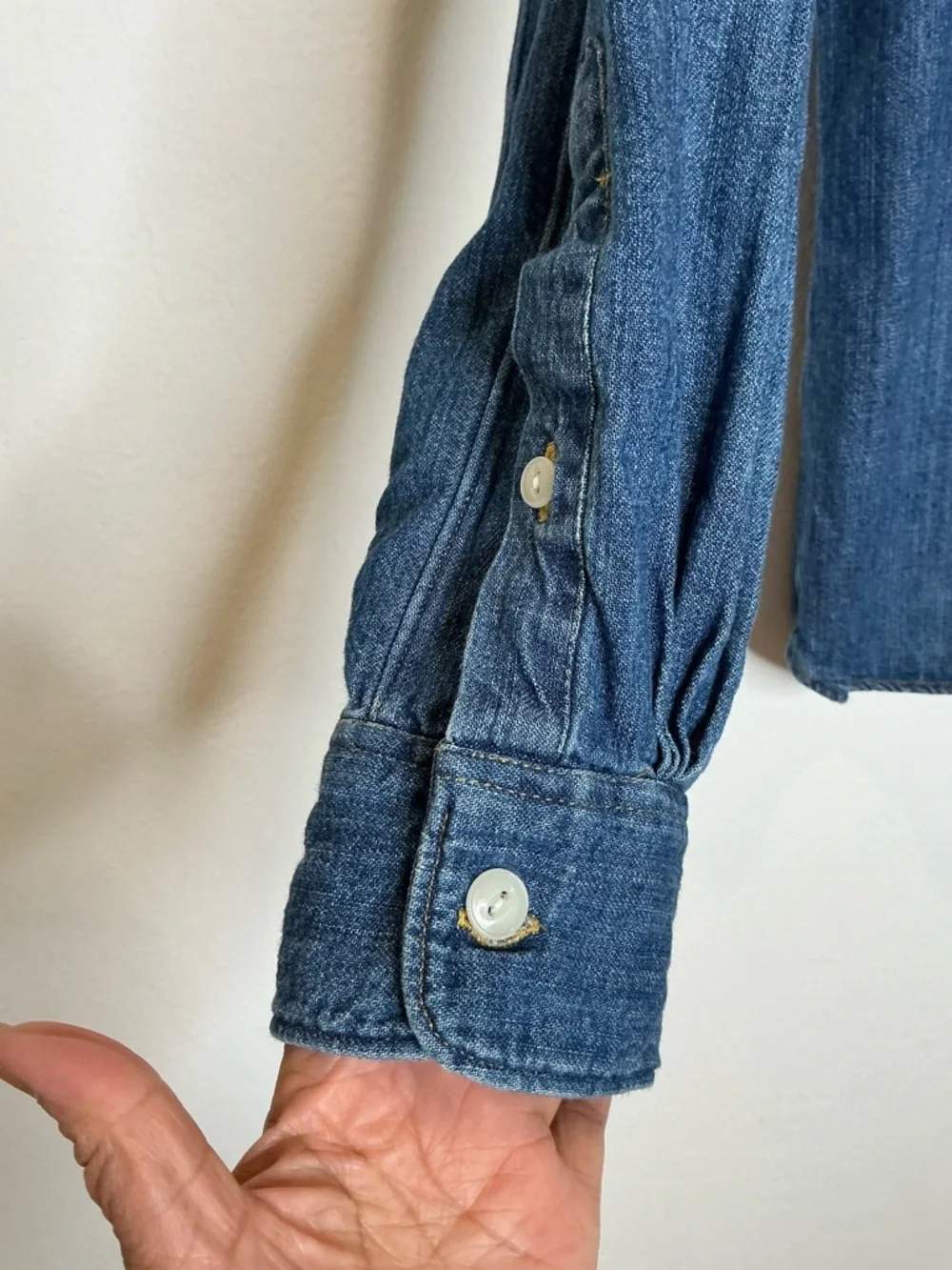 Todd Snyder x Albiate Mens Denim Button-Down Shirt One Chest Pocket M